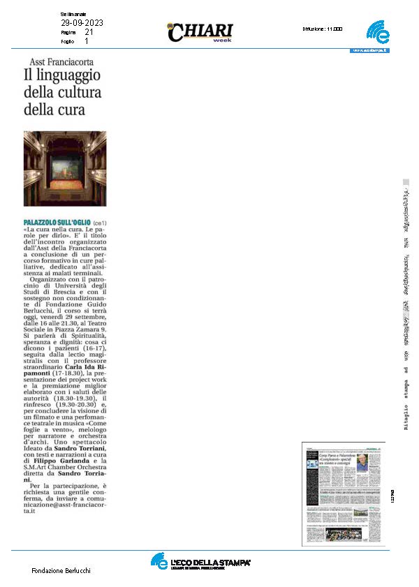 Evento finale corso “La Cura nella cura… le parole per dirlo" del 29/09