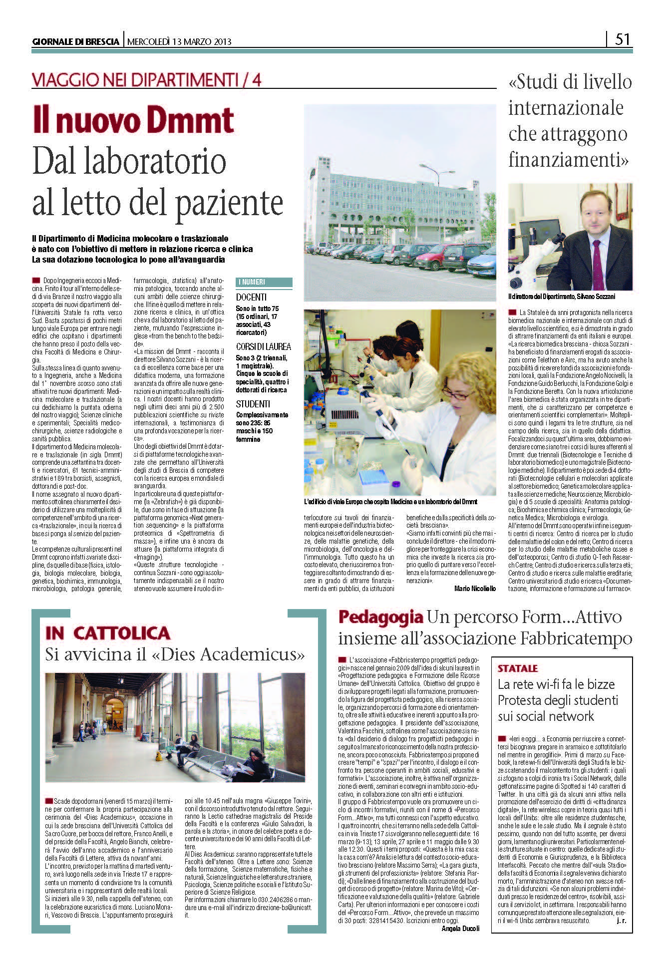 Finanziamento per l’area biomedica della Statale