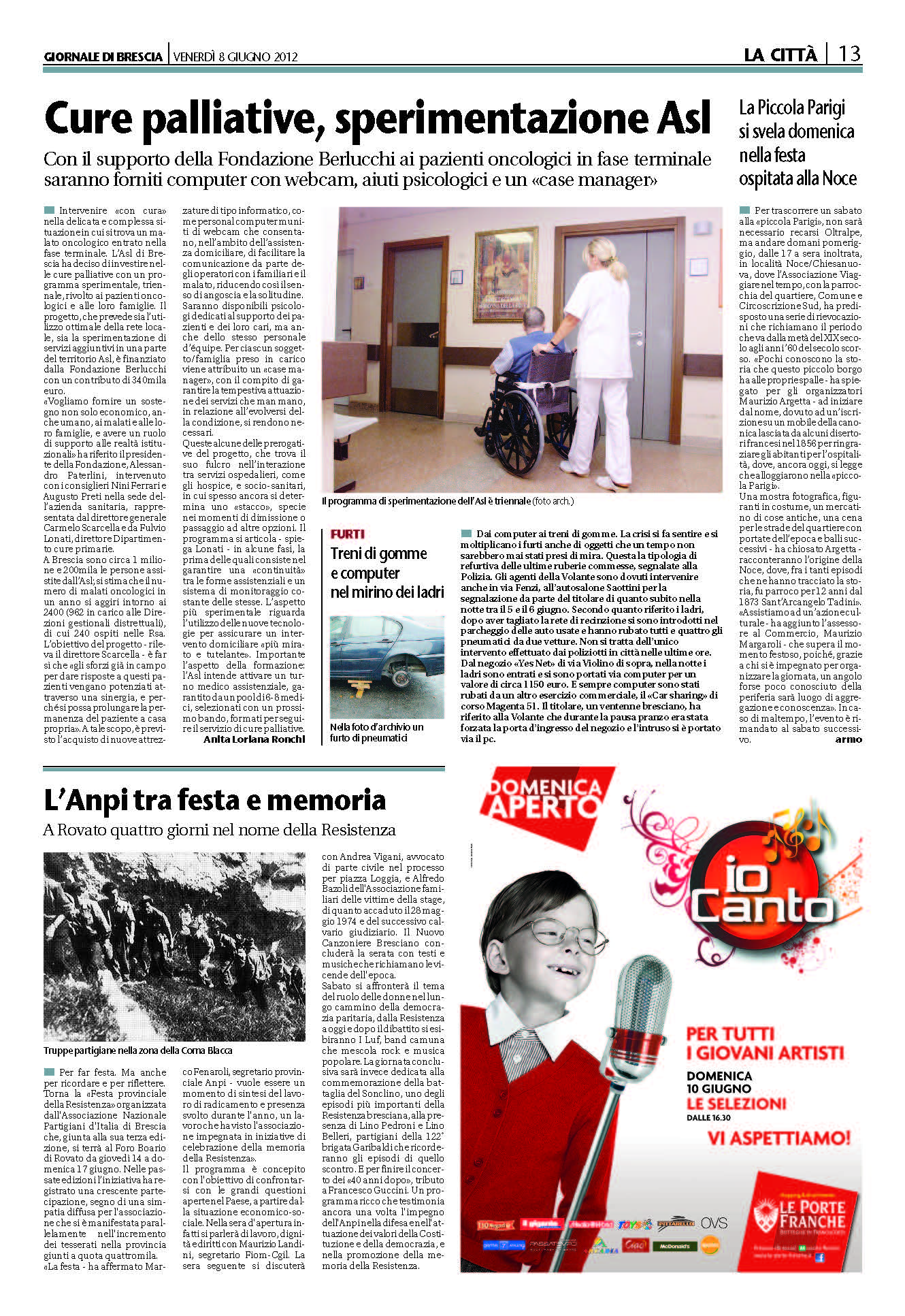 Finanziamento di un progetto ASL per i pazienti oncologici