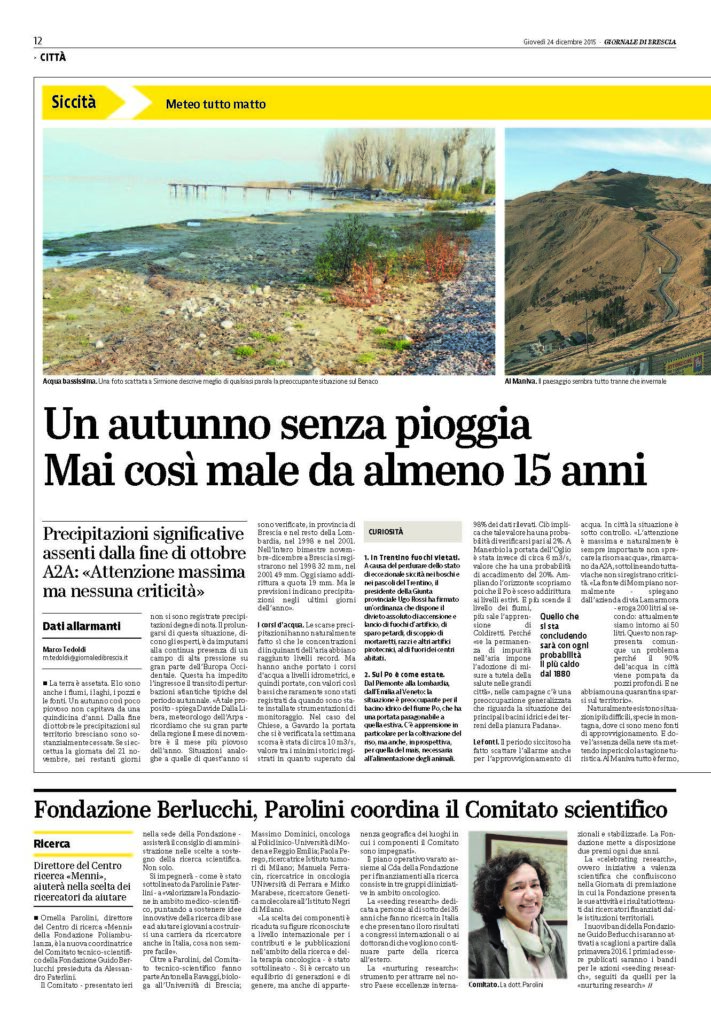 Nuovo coordinatore per il Comitato tecnico-scientifico della Berlucchi