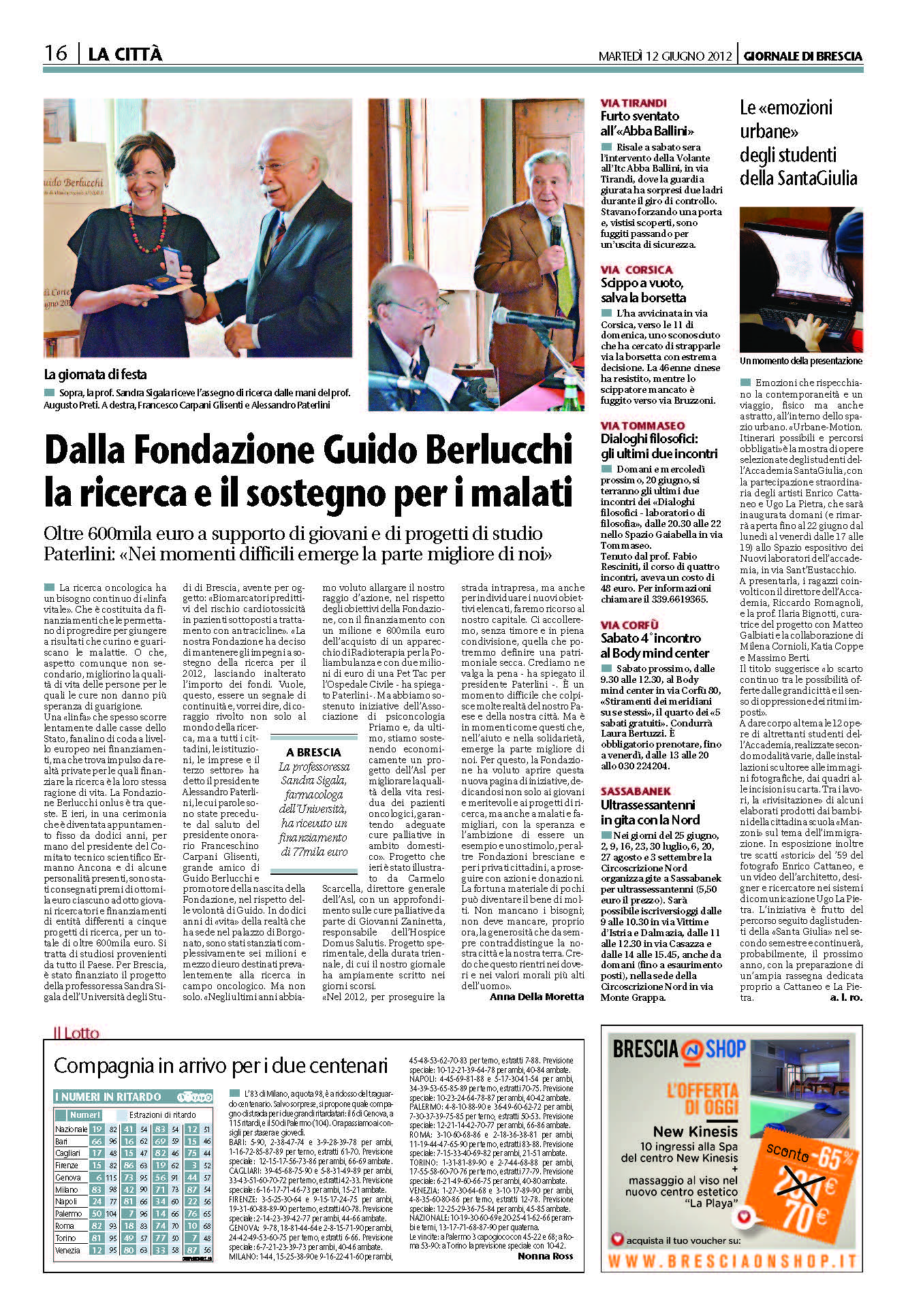 Ricerca e sostegno per i malati oncologici