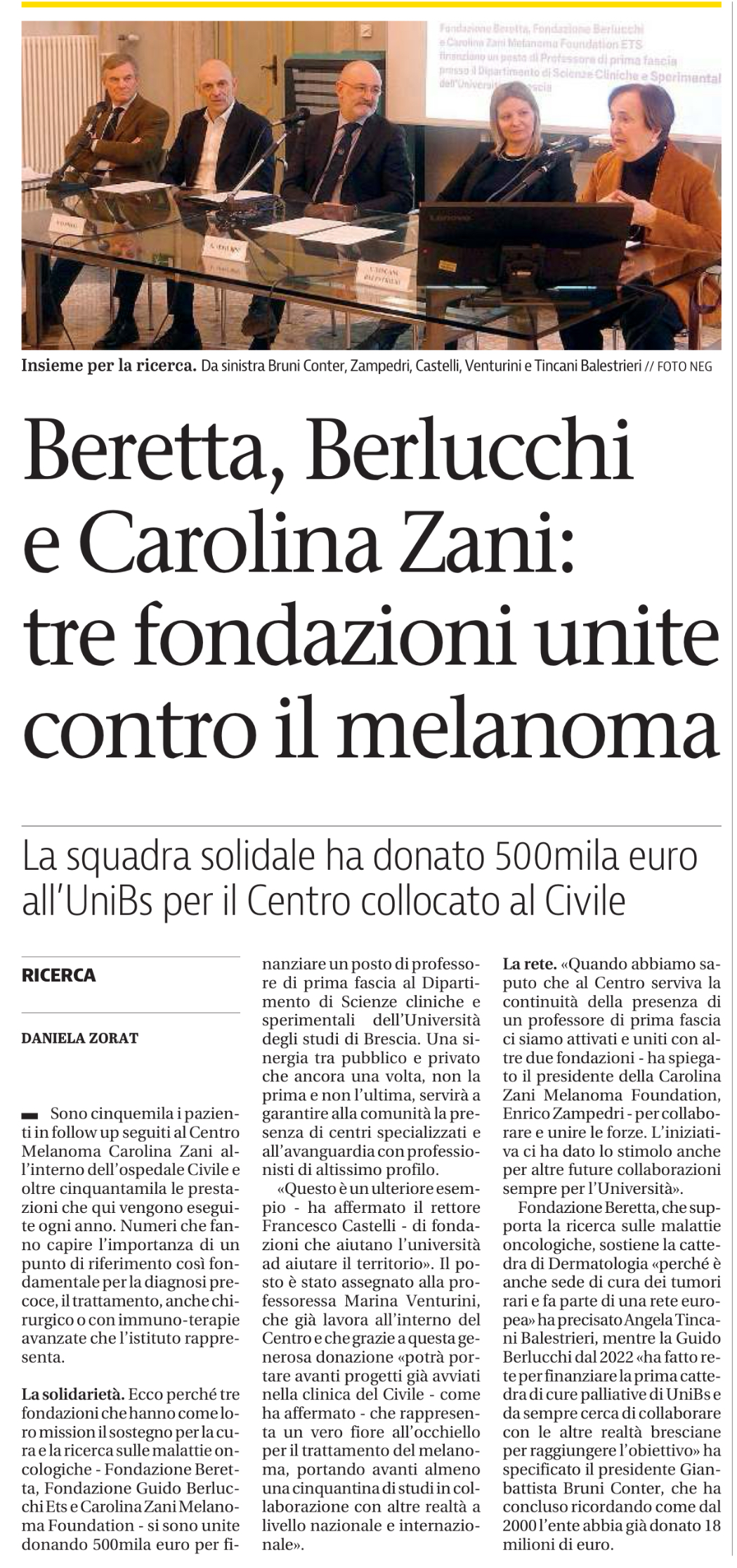 Sostegno congiunto contro il melanoma